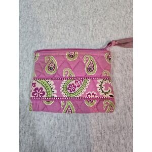 VERA BRADLEY Case COIN PURSE BERMUDA PINK Green Fuchsia Paisley Made In USA